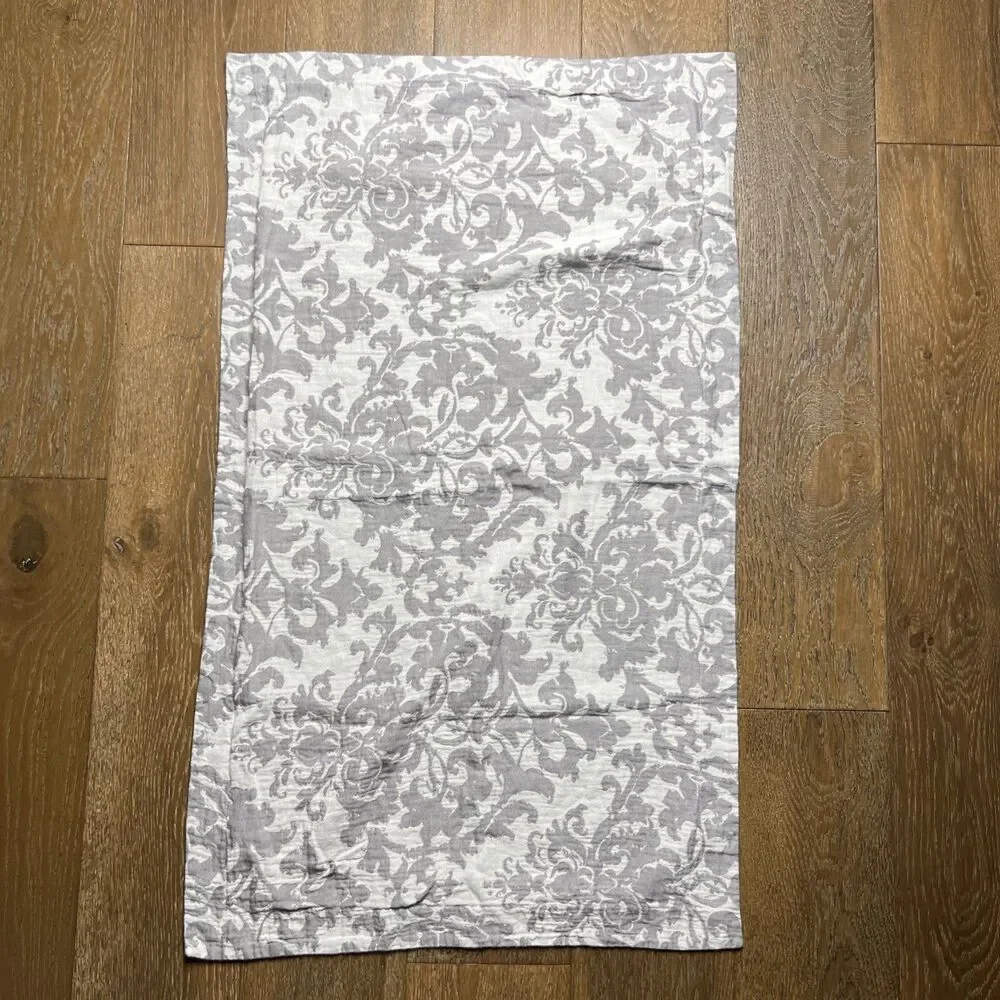 Pottery Barn Stella Damask Printed King Size Pillow Sham Gray